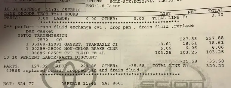Toyota Cvt Transmission Fluid Change Interval