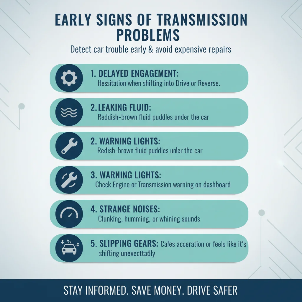 early signs of transmission problems - comprehensive guide infographic