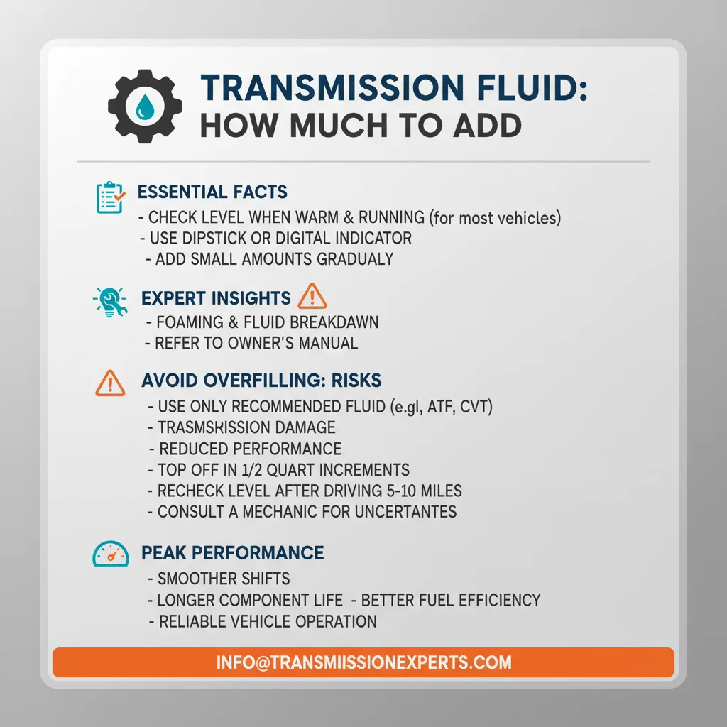 how much transmission fluid to add - comprehensive guide infographic