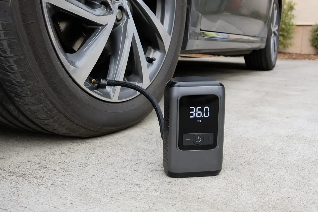 What is a tire inflator and how it connects to a car tire
