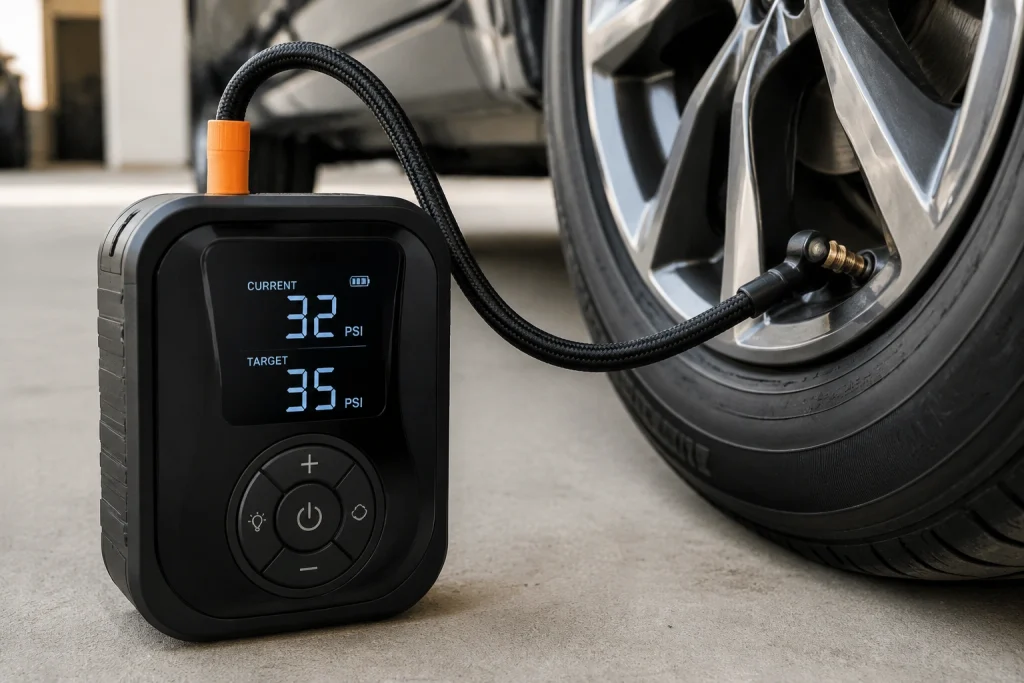 What is auto shut off on tire inflator digital pressure display